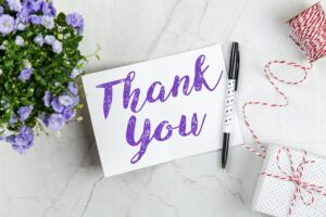 gratitude sign for higher ed admin