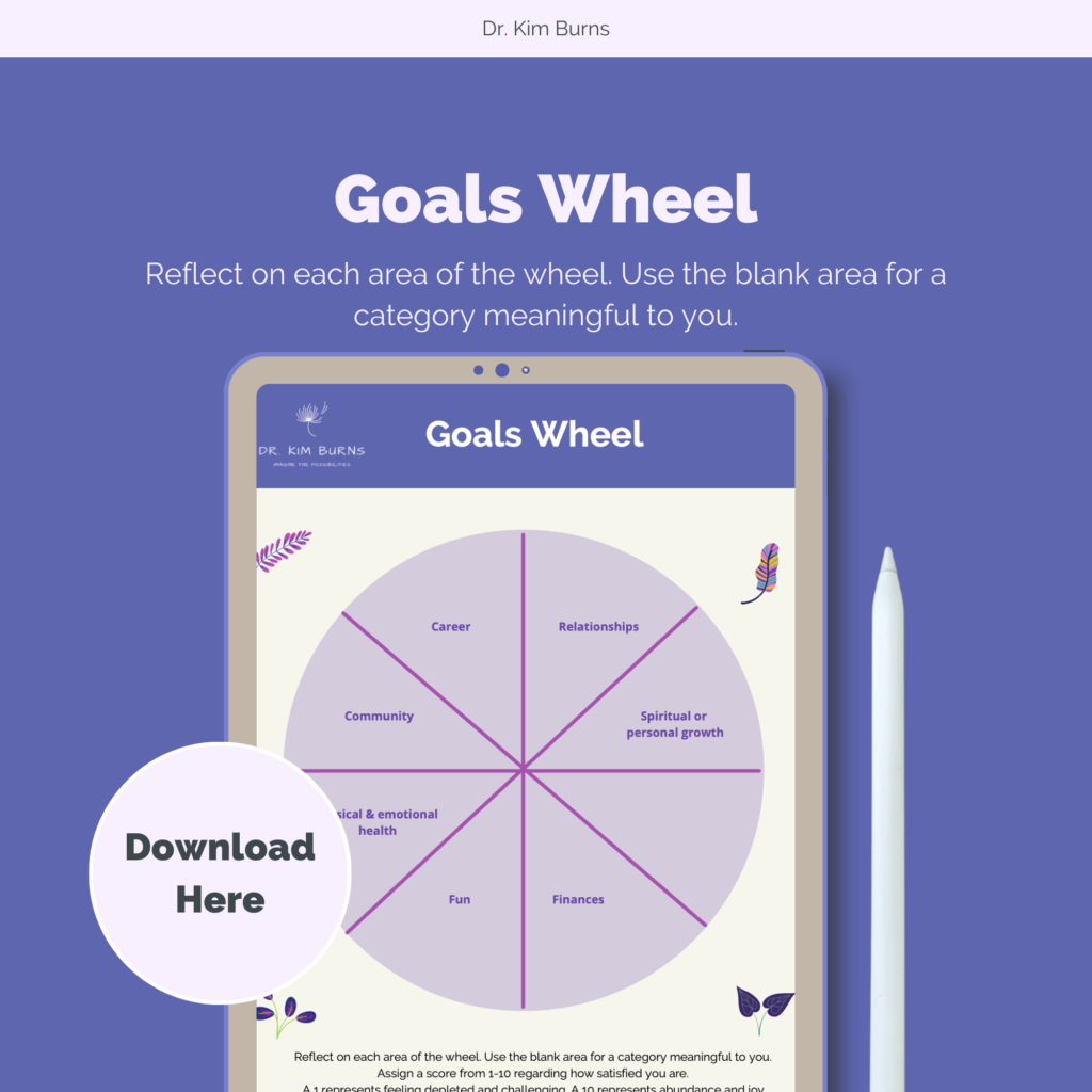 Higher Ed Goals Wheel Worksheet